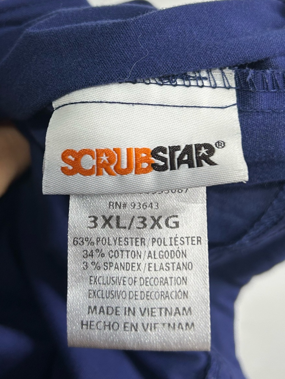 5‎ for $25🔥Scrub Star Navy Drawstring Waist Scrub Pants 3XL - Picture 3 of 4